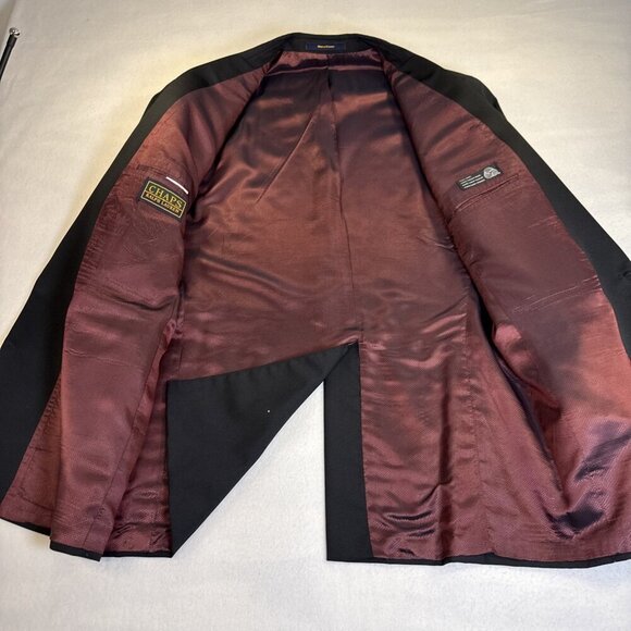 Ralph Lauren CHAPS Men's 2 Button Black Wool Blazer Sports Coat Jacket Size 46L - Picture 6 of 12